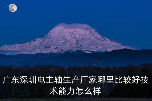 廣東深圳電主軸生產廠家哪里比較好技術能力怎么樣