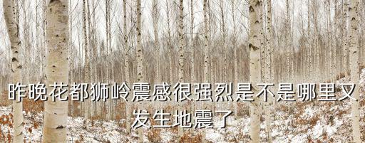 昨晚花都獅嶺震感很強烈是不是哪里又發(fā)生地震了