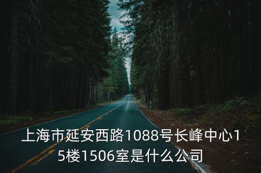 上海市延安西路1088號長峰中心15樓1506室是什么公司