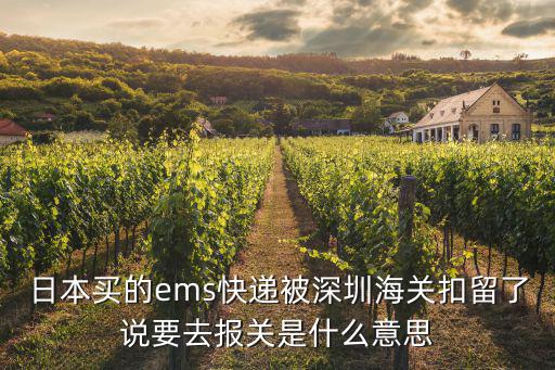 日本買的ems快遞被深圳海關扣留了說要去報關是什么意思