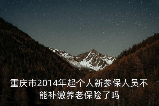 重慶市個人補繳養老保險新政策，重慶人是否可以補交社保