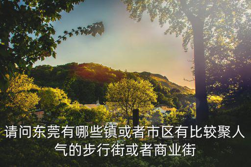 請問東莞有哪些鎮或者市區有比較聚人氣的步行街或者商業街