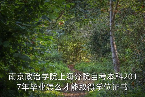 南京政治學院上海分院自考本科2017年畢業怎么才能取得學位證書