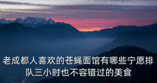 老成都人喜歡的蒼蠅面館有哪些寧愿排隊(duì)三小時(shí)也不容錯(cuò)過(guò)的美食