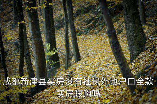 成都新津縣買房沒有社保外地戶口全款買房限購嗎