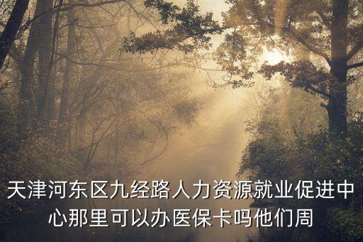 天津河東區九經路人力資源就業促進中心那里可以辦醫保卡嗎他們周