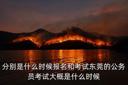 分別是什么時候報名和考試東莞的公務員考試大概是什么時候