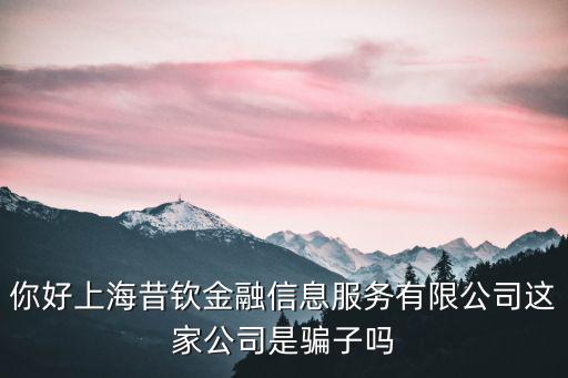 你好上海昔欽金融信息服務有限公司這家公司是騙子嗎