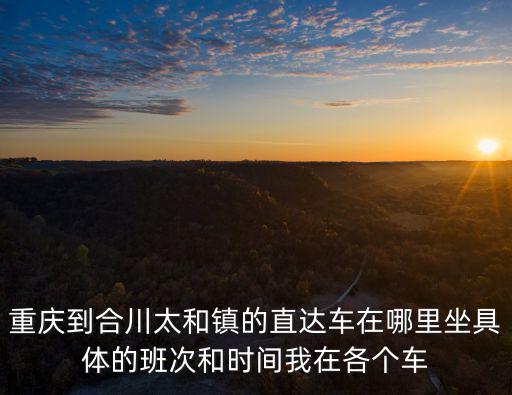 重慶市合川區太和鎮哪里有挖機，重慶到合川太和鎮的直達車在哪里坐具體的班次和時間我在各個車