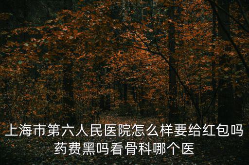 上海市第六人民醫(yī)院怎么樣要給紅包嗎藥費黑嗎看骨科哪個醫(yī)