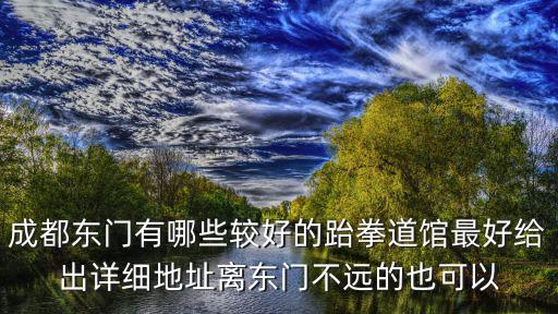 成都東門有哪些較好的跆拳道館最好給出詳細地址離東門不遠的也可以