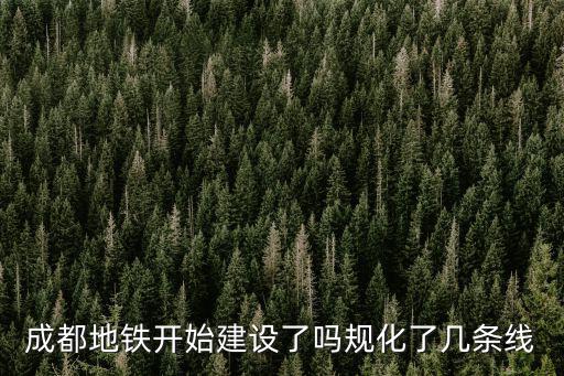 成都地鐵開始建設了嗎規化了幾條線