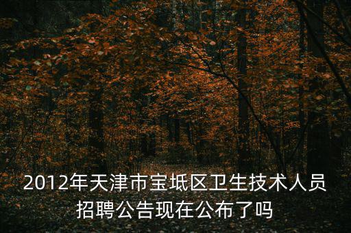 2012年天津市寶坻區(qū)衛(wèi)生技術(shù)人員招聘公告現(xiàn)在公布了嗎