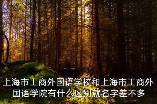 上海市工商外國(guó)語(yǔ)學(xué)校和上海市工商外國(guó)語(yǔ)學(xué)院有什么區(qū)別就名字差不多