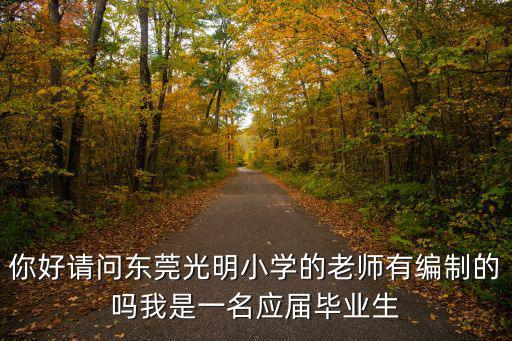 你好請(qǐng)問東莞光明小學(xué)的老師有編制的嗎我是一名應(yīng)屆畢業(yè)生