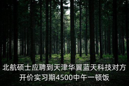 北航碩士應(yīng)聘到天津華翼藍(lán)天科技對方開價實(shí)習(xí)期4500中午一頓飯