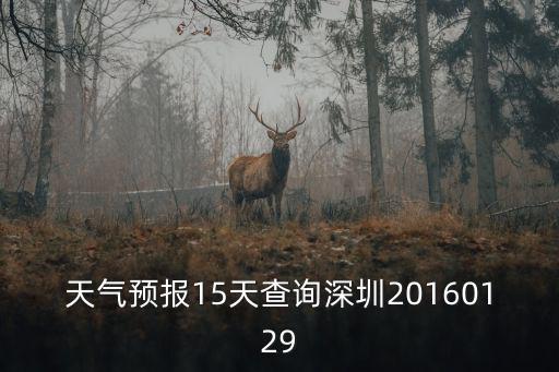 天氣預報15天查詢深圳20160129