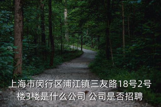 上海市閔行區浦江鎮三友路18號2號樓3樓是什么公司 公司是否招聘