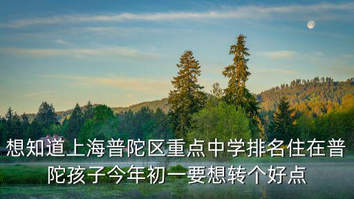 想知道上海普陀區(qū)重點中學(xué)排名住在普陀孩子今年初一要想轉(zhuǎn)個好點