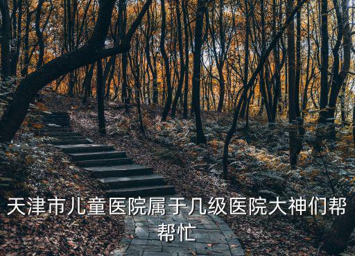 天津市兒童醫院屬于幾級醫院大神們幫幫忙