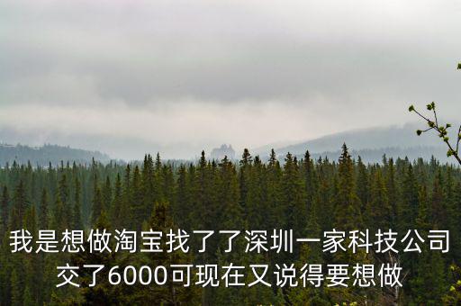 我是想做淘寶找了了深圳一家科技公司交了6000可現在又說得要想做