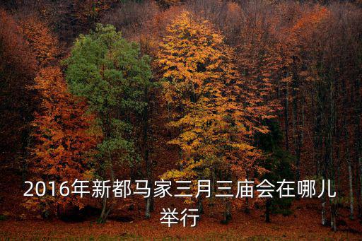 2016年新都馬家三月三廟會在哪兒舉行