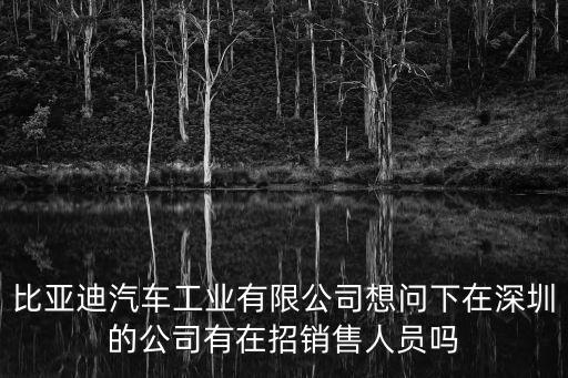 比亞迪汽車工業有限公司想問下在深圳的公司有在招銷售人員嗎