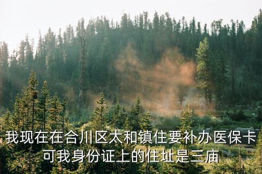 我現(xiàn)在在合川區(qū)太和鎮(zhèn)住要補(bǔ)辦醫(yī)保卡可我身份證上的住址是三廟