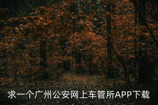 求一個廣州公安網上車管所APP下載