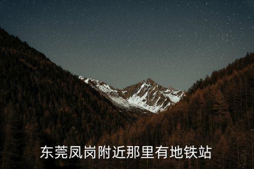東莞鳳崗附近那里有地鐵站