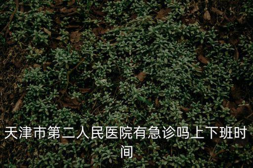 天津市第二人民醫(yī)院有急診嗎上下班時間