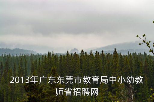2013年廣東東莞市教育局中小幼教師省招聘網(wǎng)