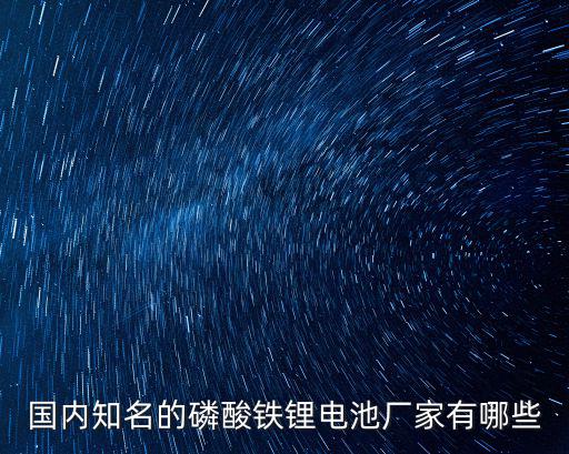 國內知名的磷酸鐵鋰電池廠家有哪些