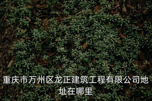 重慶市萬州區龍正建筑工程有限公司地址在哪里