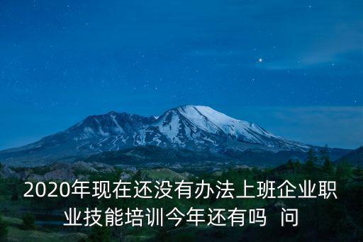 2020年現(xiàn)在還沒有辦法上班企業(yè)職業(yè)技能培訓今年還有嗎  問