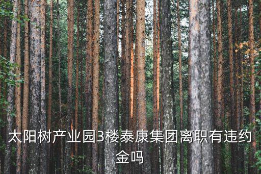 太陽樹產(chǎn)業(yè)園3樓泰康集團離職有違約金嗎