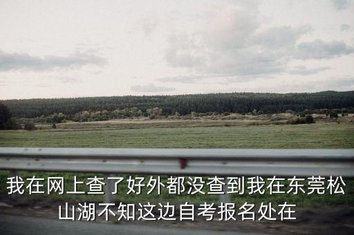 我在網(wǎng)上查了好外都沒查到我在東莞松山湖不知這邊自考報名處在