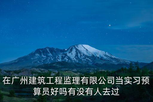 在廣州建筑工程監(jiān)理有限公司當實習預算員好嗎有沒有人去過