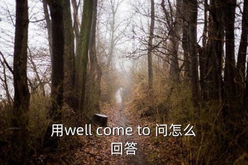 用well come to 問怎么回答