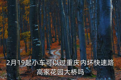 2月19起小車可以過重慶內壞快速路高家花園大橋嗎