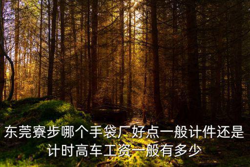 東莞寮步哪個手袋廠好點一般計件還是計時高車工資一般有多少