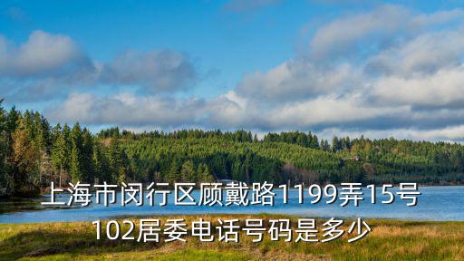 上海市閔行區(qū)顧戴路1199弄15號(hào)102居委電話號(hào)碼是多少