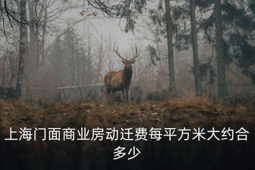 上海市政動遷錢多嗎，上海門面商業房動遷費每平方米大約合多少