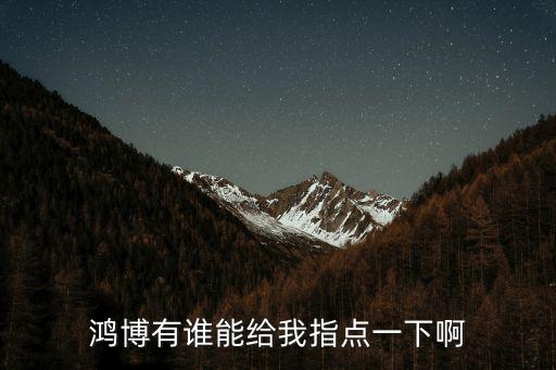 鴻博有誰能給我指點(diǎn)一下啊