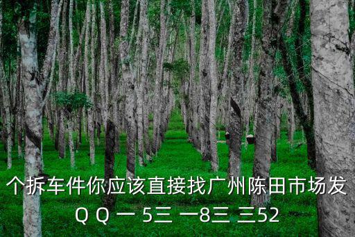 個拆車件你應該直接找廣州陳田市場發Q Q 一 5三 一8三 三52