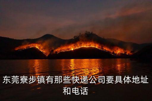東莞寮步鎮有那些快遞公司要具體地址和電話