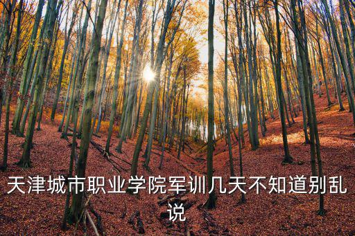 天津城市職業學院軍訓幾天不知道別亂說