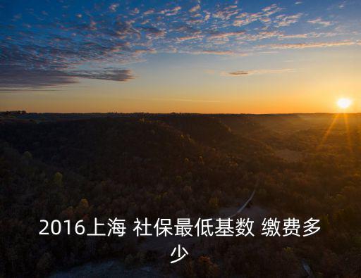 2016上海 社保最低基數(shù) 繳費(fèi)多少