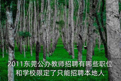 2011東莞公辦教師招聘有哪些職位和學(xué)校限定了只能招聘本地人