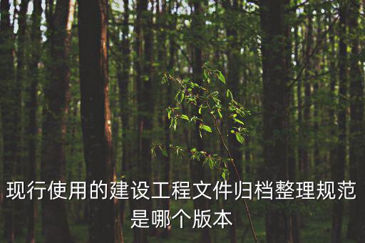 現行使用的建設工程文件歸檔整理規范是哪個版本